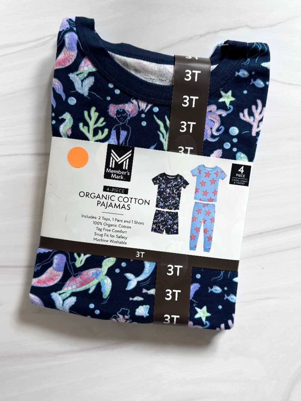 NWT Member's Mark 4-Piece Organic Cotton Pajamas (3T)